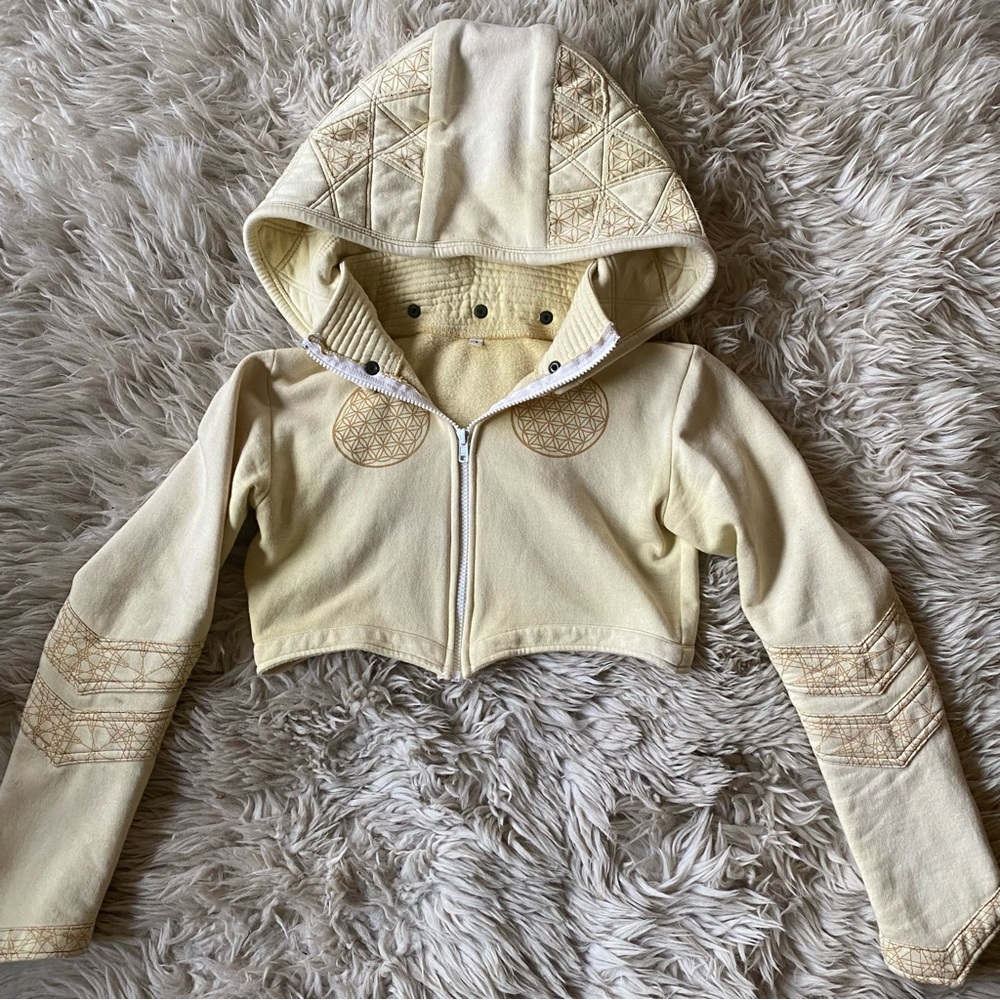 Flower of Life Festival cropped hoodie